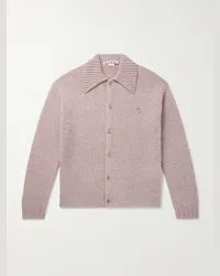 Acne Studios Cardigan in lana con logo ricamato Kabriel Rosa