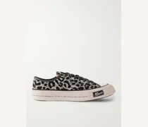 Sneakers in velluto a coste leopardato con finiture in pelle Skagway