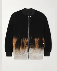 DRKSHDW by Rick Owens Bomber oversize in velluto a coste di cotone stampato Nero