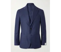 Caruso Giacca slim-fit in flanella di lana Blu