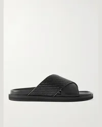 Ermenegildo Zegna Slide in pelle PELLETESSUTA™ Panarea Nero