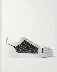 Christian Louboutin Sneakers in mesh e camoscio con finiture in gomma Louis Junior Spikes Bianco