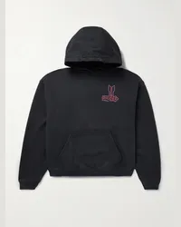 RHUDE Felpa in jersey di cotone con cappuccio e logo Nero