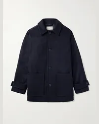 Officine Generale Cappotto in misto lana e cashmere Barthelemy Blu