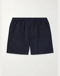 Valentino Garavani Shorts da mare medi a gamba dritta con logo jacquard Blu