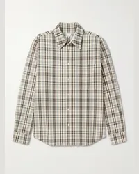 Bottega Veneta Camicia in cotone Oxford a quadri Neutri