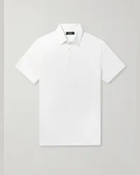 Incotex Polo slim-fit in crêpe di cotone Zanone Bianco