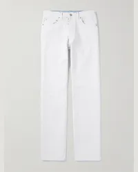 Maison Margiela Pantaloni a gamba dritta in cotone spalmato Bianco