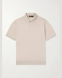 Loro Piana Polo slim-fit in misto lana, seta e cashmere Neutri