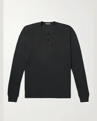 Tom Ford Maglia henley slim-fit in misto lyocell e cotone stretch a coste Nero