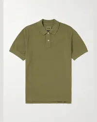 Drake's Polo in cotone piqué Verde