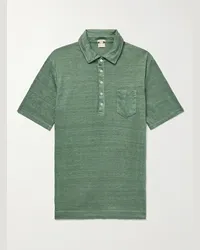 Massimo Alba Polo slim-fit in lino Filicudi Verde