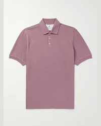 Brunello Cucinelli Polo slim-fit in cotone piqué Viola