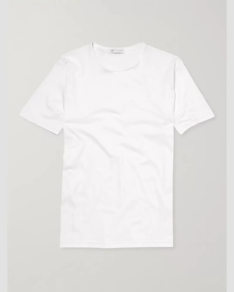 Sunspel T-shirt intima in cotone extrafine Bianco
