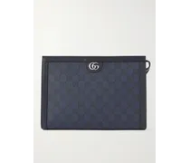 Gucci Pochette in tela spalmata Supreme con finiture in pelle e monogramma Ophidia Blu