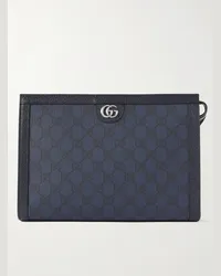 Gucci Pochette in tela spalmata Supreme con finiture in pelle e monogramma Ophidia Blu