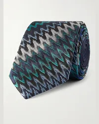 Missoni Cravatta in seta jacquard, 7 cm Blu