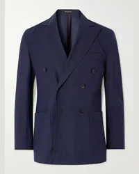 Rubinacci Blazer doppiopetto in lana nattè Blu