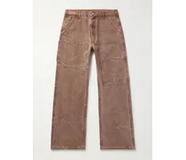 Pantaloni a gamba dritta in tela di cotone tinti a pigmento Palma