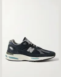 New Balance Sneakers in camoscio, mesh e materiale sintetico 991v2 Blu