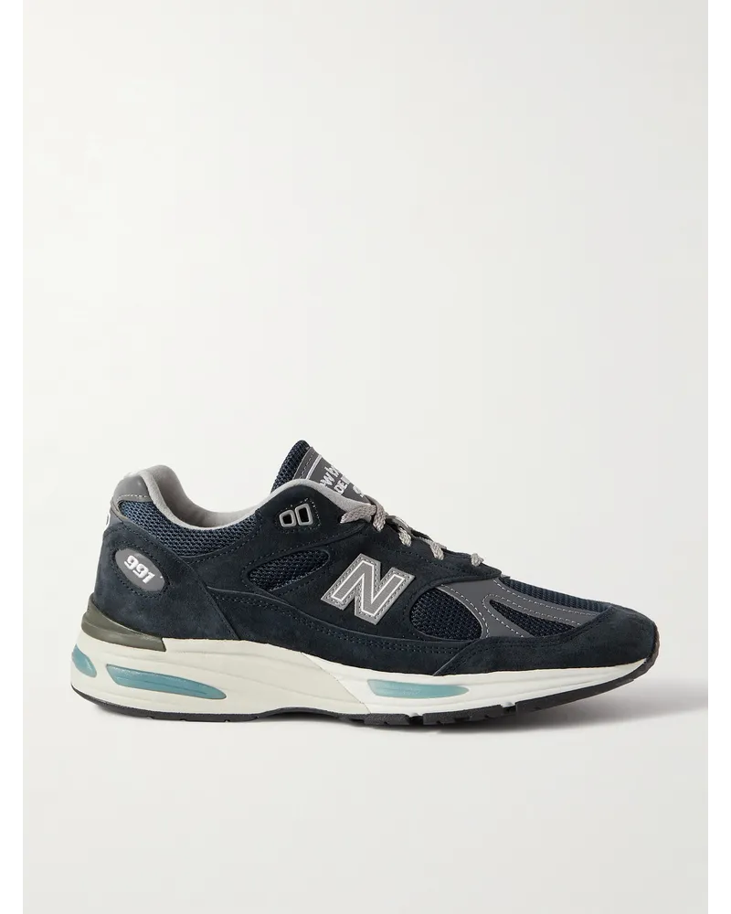 New Balance Sneakers in camoscio, mesh e materiale sintetico 991v2 Blu