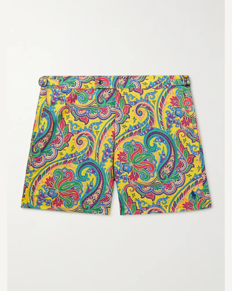 Ralph Lauren Shorts da mare medi a gamba dritta con stampa paisley Monaco Giallo