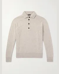 Ermenegildo Zegna Polo slim-fit in misto lana e cashmere Grigio