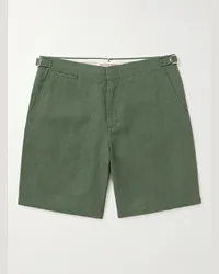 Orlebar Brown Shorts a gamba dritta in lino Norwich Verde