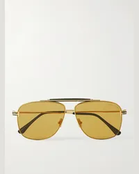 Tom Ford Occhiali da sole in acetato e metallo dorato stile aviator Jaden Oro