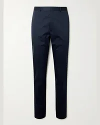 Kingsman Pantaloni a gamba dritta in twill di misto cotone Blu