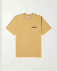 Carhartt WIP T-shirt in jersey di cotone con logo Stamp Giallo