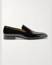 Christian Louboutin Dandelion Grosgrain-Trimmed Patent-Leather Loafers Nero