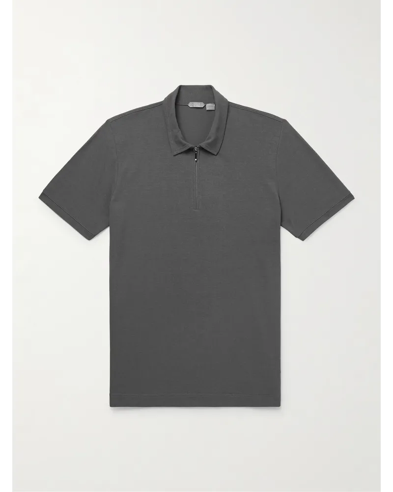 Incotex Polo slim-fit in jersey IceCotton Zanone Grigio