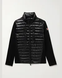 Moncler Piumino in ripstop trapuntato con inserti in jersey Nero