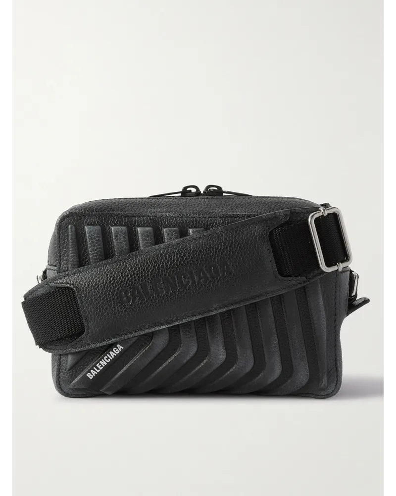 Balenciaga Camera bag in pelle pieno fiore Nero