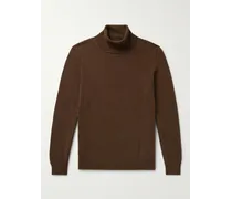 Pullover slim-fit a collo alto in misto cashmere e lana vergine