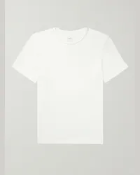 Rag & Bone T-shirt in jersey di cotone fiammato Classic Flame Bianco