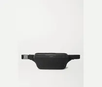 Leather-Trimmed Canvas Belt Bag