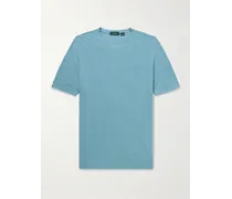 Incotex T-shirt in lino stretch Zanone Blu
