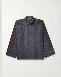 Acne Studios Camicia oversize in flanella di cotone e twill a quadri Sampa Nero