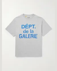 GALLERY DEPT. T-shirt in jersey di misto cotone con logo Grigio