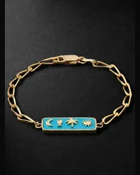 Yvonne Léon Bracciale a catena in oro con turchese Symbolic Motives Blu