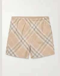 Burberry Shorts da mare medi a gamba dritta con motivo a quadri Neutri