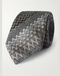 Missoni Cravatta in seta jacquard, 7 cm Grigio