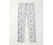 Pantaloni da pigiama in rasatello di cotone stampato