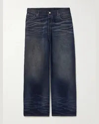 Acne Studios Jeans a gamba larga con finiture in pelle 2023M Blu