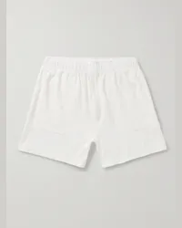 BODE Shorts a gamba dritta in spugna di misto cotone Boston Bianco