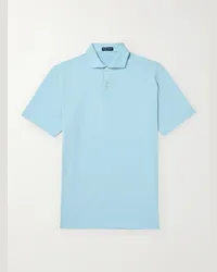 Peter Millar Polo in misto cotone Pima piqué Albatross Blu