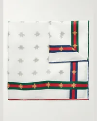 Gucci Fazzoletto da taschino in twill di seta con stampa Bianco