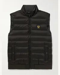 Belstaff Piumino smanicato in shell con logo applicato Circuit Marrone